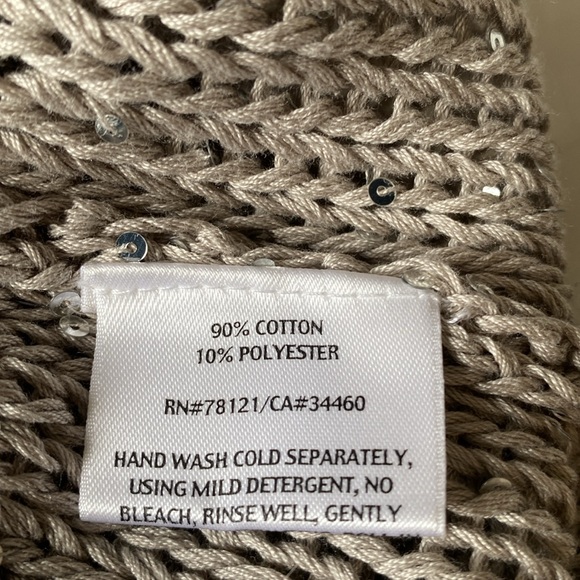 Eileen Fisher Sequined Chain Mail Knit Tank Top L NWT Silver - Picture 5 of 11